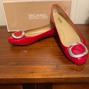 Michel Kors Pauline Ballet Flat, red and size 9-1/2